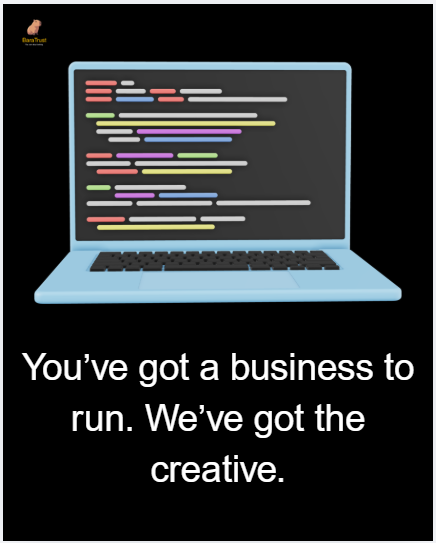 BaraTrustAds laptop business graphic