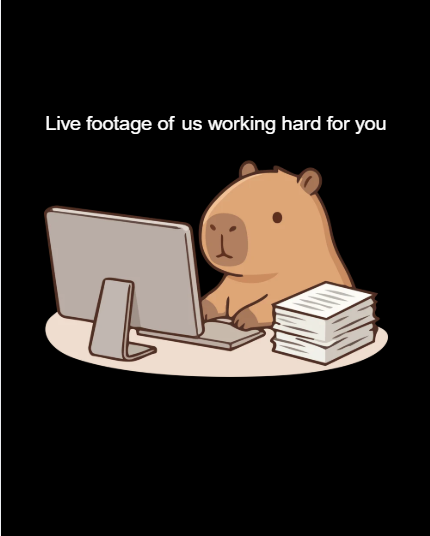 BaraTrustAds capybara working graphic
